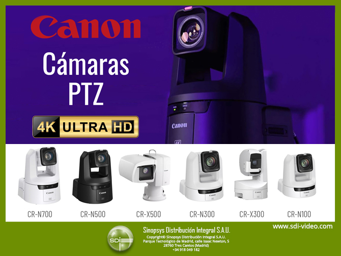 sdi. sdi video. canon. camara. camara robotizada. robo. remoto. 4k. uhd. hd. ndi. 12g. 6g. 3g. cr-n500. cr-n300. cr-n700. cr-n100. cr-x300. cr-x500.